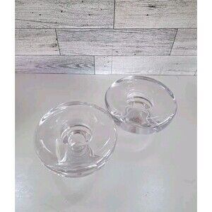 Dansk International Designs IHQ Full Lead Crystal Glass Candle Holder Lot Of 2